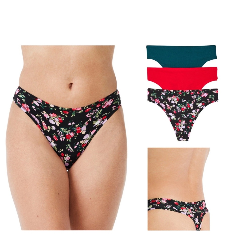 Women’s Lot Set Of 3 Mixed Colors Thongs Size Small (4-6)NWT